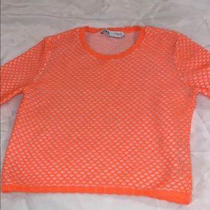 Orange Mesh Long sleeve